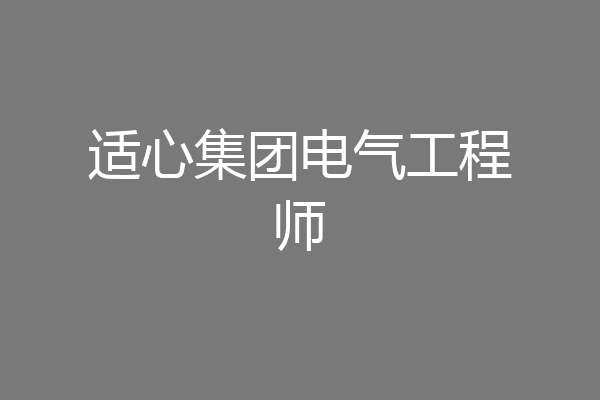 适心集团电气工程师