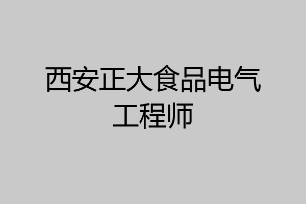西安正大食品电气工程师