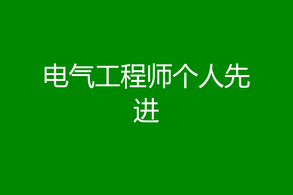 电气工程师个人先进
