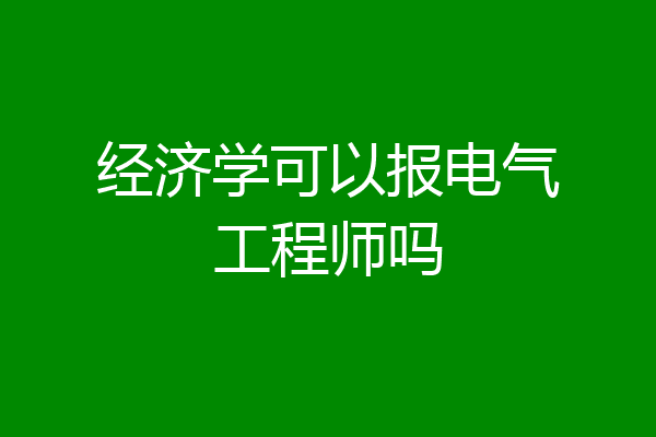 经济学可以报电气工程师吗