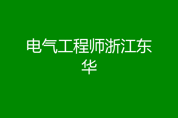 电气工程师浙江东华
