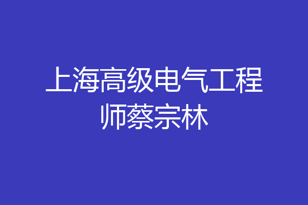上海高级电气工程师蔡宗林