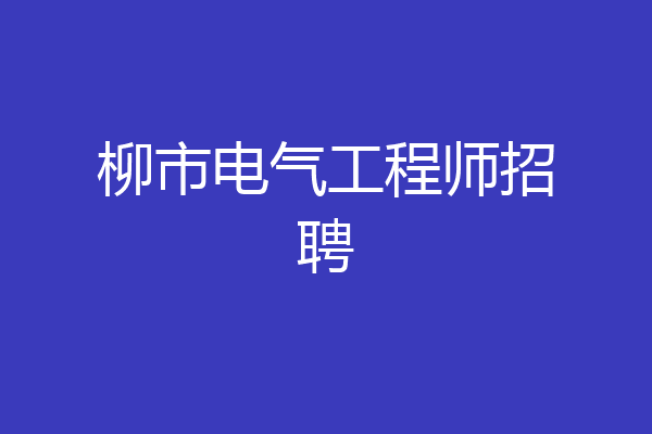柳市电气工程师招聘