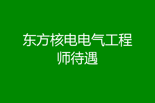东方核电电气工程师待遇