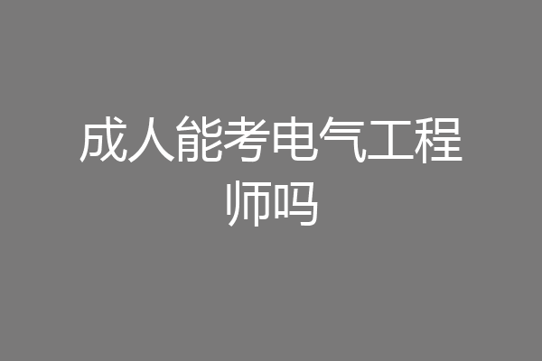 成人能考电气工程师吗