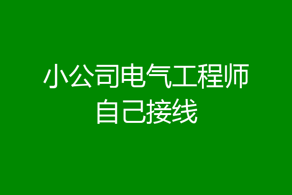 小公司电气工程师自己接线