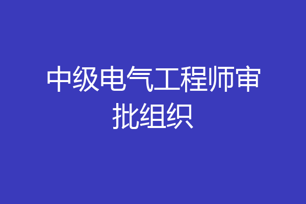 中级电气工程师审批组织