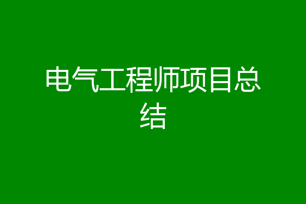 电气工程师项目总结