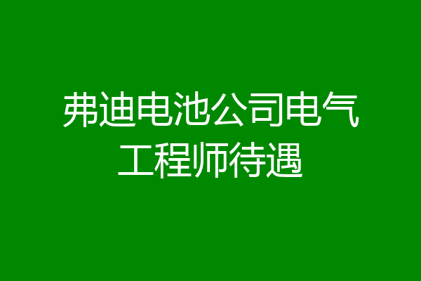 弗迪电池公司电气工程师待遇
