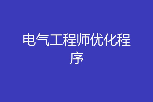 电气工程师优化程序