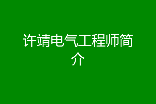 许靖电气工程师简介