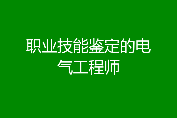 职业技能鉴定的电气工程师