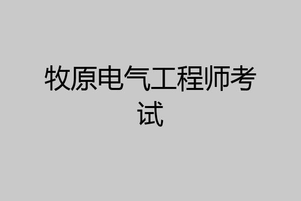 牧原电气工程师考试