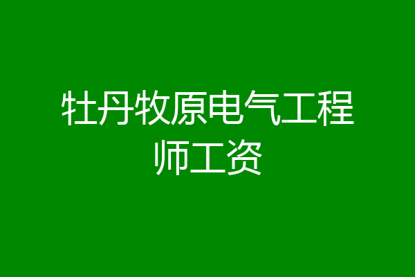 牡丹牧原电气工程师工资