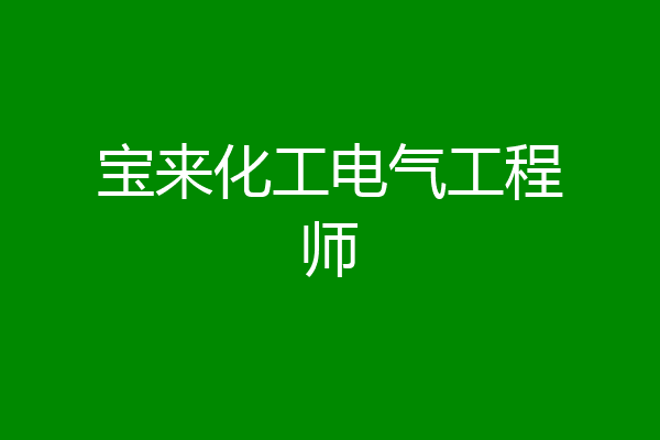 宝来化工电气工程师