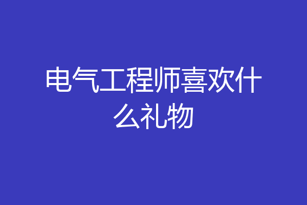 电气工程师喜欢什么礼物