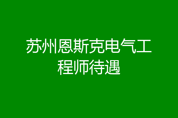 苏州恩斯克电气工程师待遇
