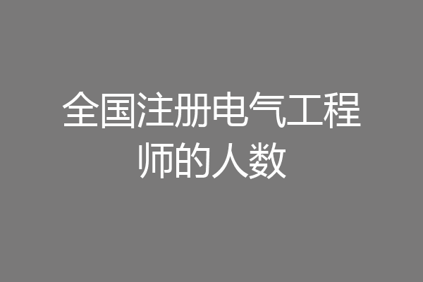 全国注册电气工程师的人数