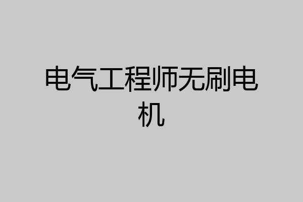 电气工程师无刷电机