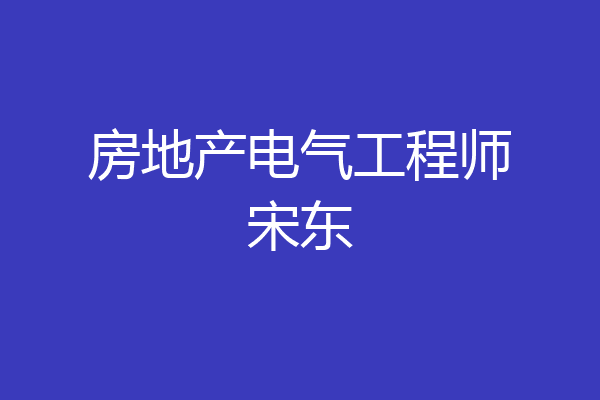 房地产电气工程师宋东