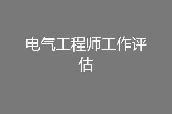电气工程师工作评估