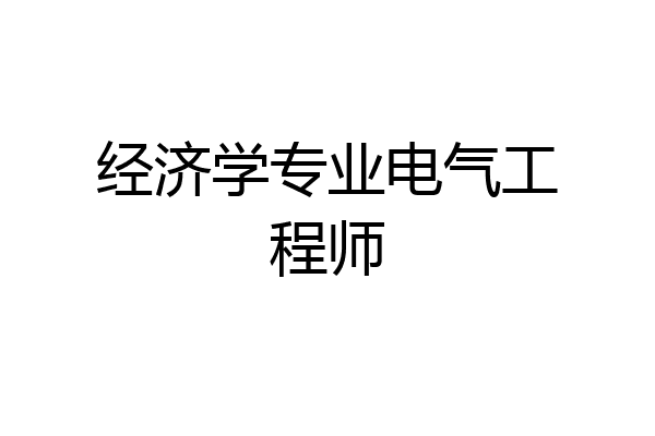 经济学专业电气工程师
