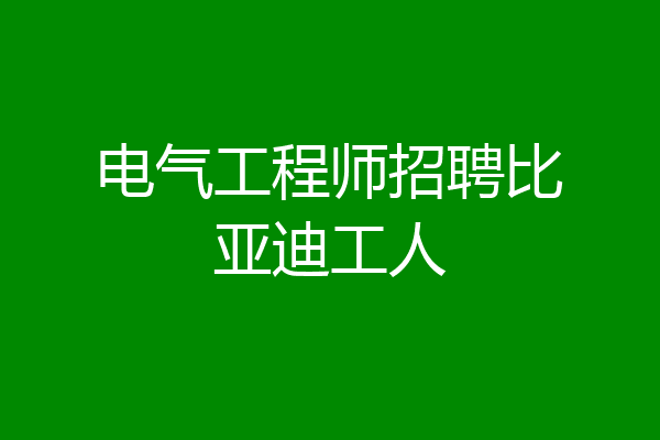 电气工程师招聘比亚迪工人