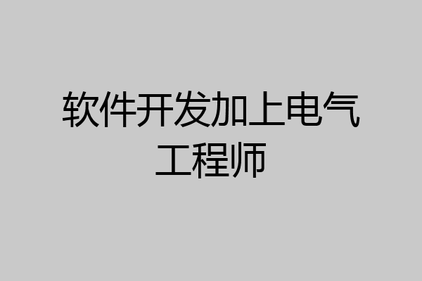 软件开发加上电气工程师