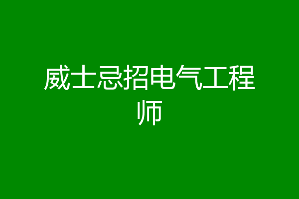 威士忌招电气工程师