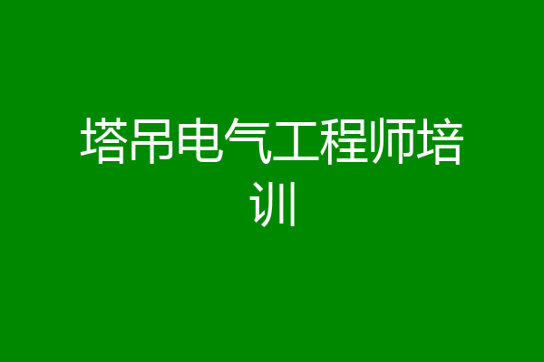 塔吊电气工程师培训