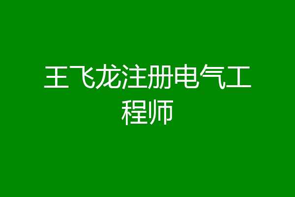 王飞龙注册电气工程师