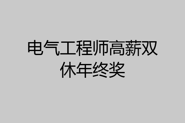 电气工程师高薪双休年终奖