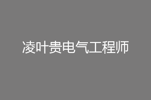 凌叶贵电气工程师