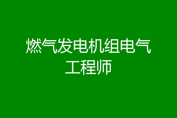 燃气发电机组电气工程师