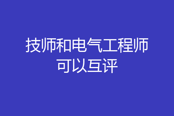 技师和电气工程师可以互评