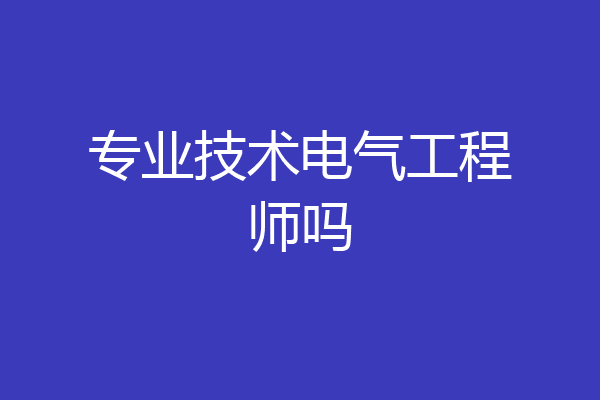 专业技术电气工程师吗