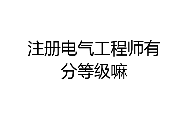 注册电气工程师有分等级嘛