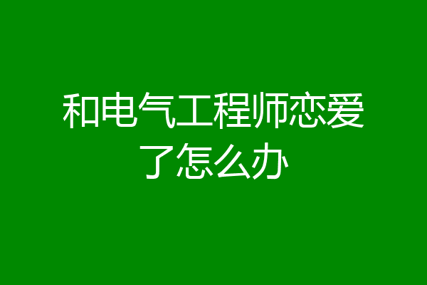 和电气工程师恋爱了怎么办