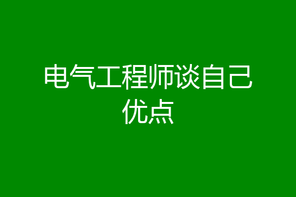 电气工程师谈自己优点