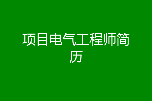 项目电气工程师简历
