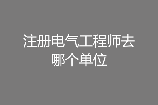 注册电气工程师去哪个单位
