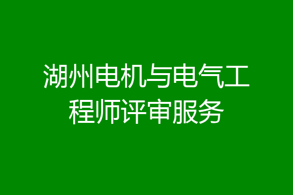 湖州电机与电气工程师评审服务