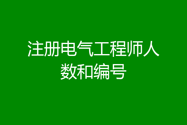 注册电气工程师人数和编号