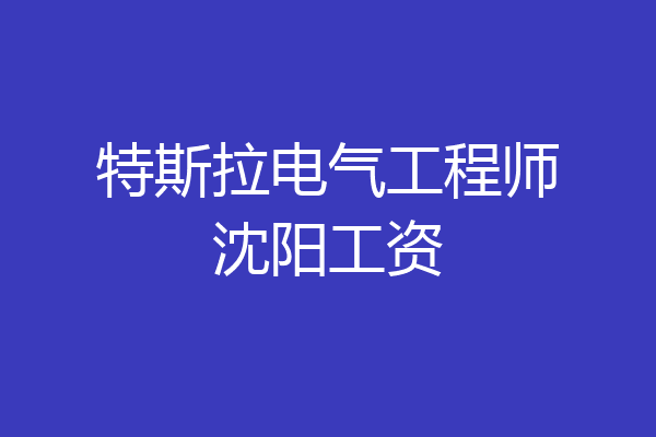 特斯拉电气工程师沈阳工资