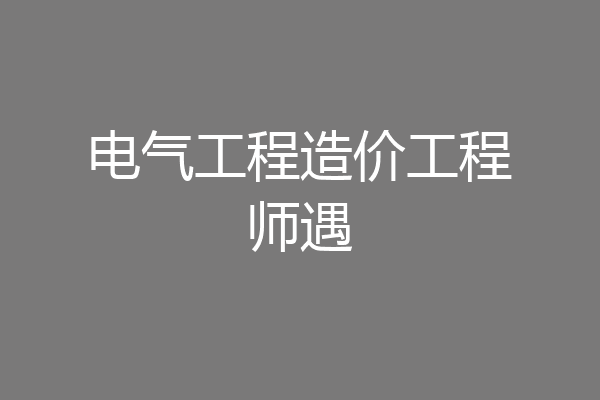 电气工程造价工程师遇