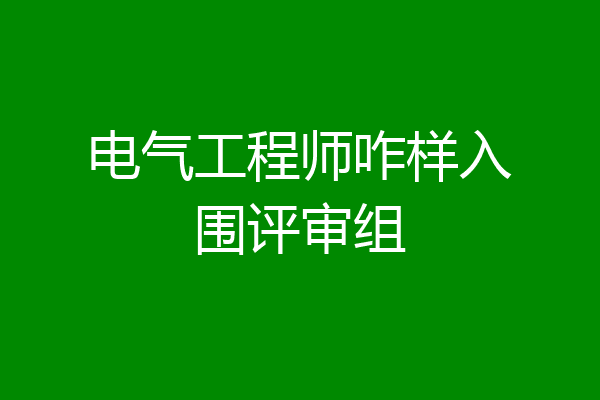 电气工程师咋样入围评审组
