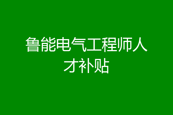 鲁能电气工程师人才补贴