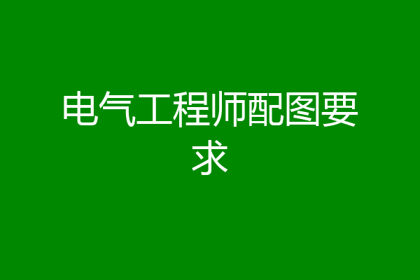 电气工程师配图要求