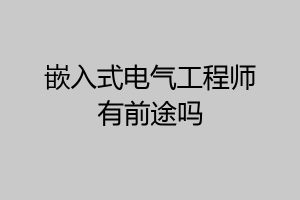嵌入式电气工程师有前途吗