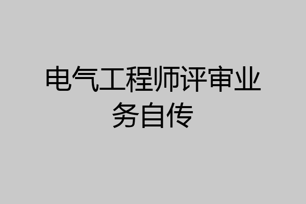 电气工程师评审业务自传